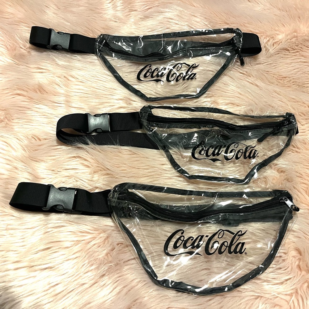 Clear Coca-Cola Fanny Packs - Pack of 3
